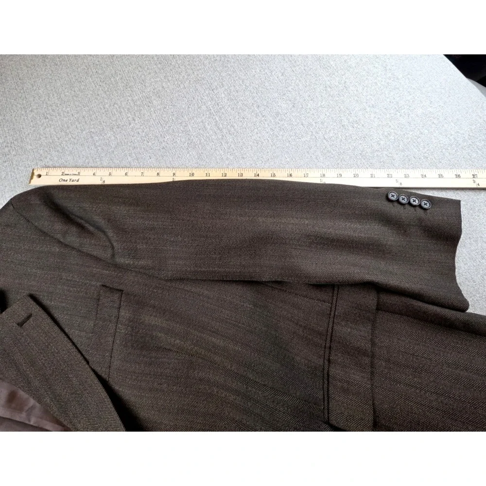 Ralph Lauren Made For Dillard's Brown Herringbone Blazer Jacket‎ Men's 44R Wool